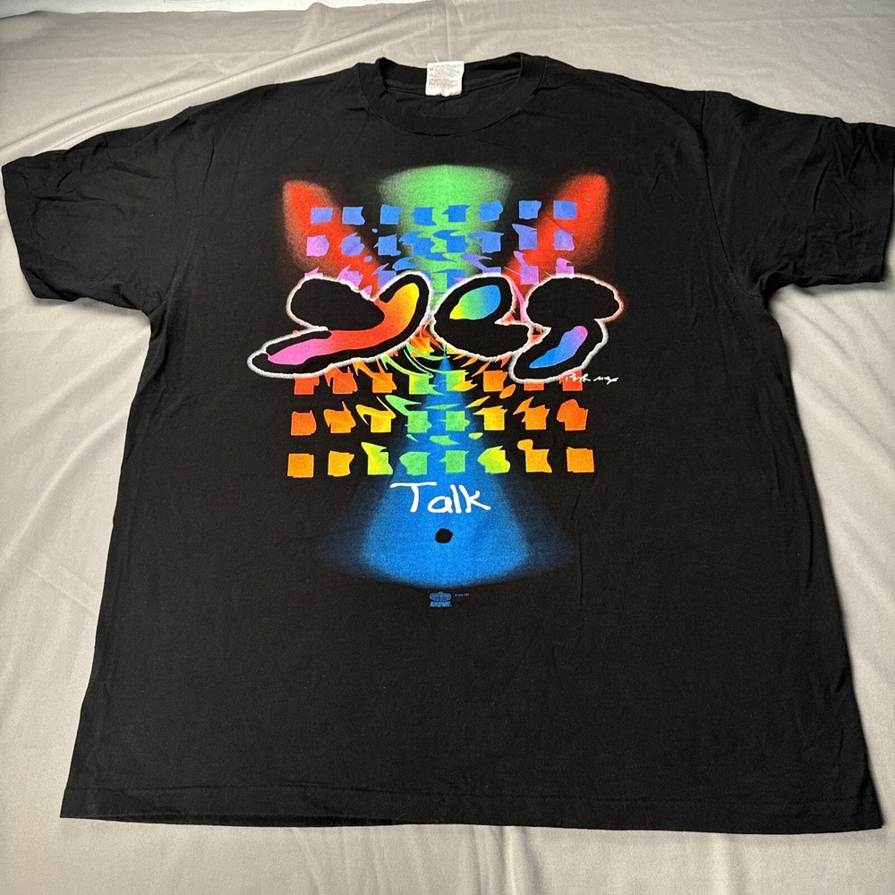 Vintage Yes Concert Tour Talk 1994 T-shirt Size XL Black Excellent Condition
